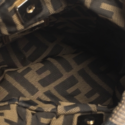 Pre Owned Fendi Multicolor Stripe Canvas and Leather Mini Chef Hobo