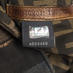 Pre Owned Fendi Multicolor Stripe Canvas and Leather Mini Chef Hobo