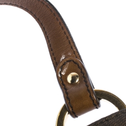 Pre Owned Fendi Multicolor Stripe Canvas and Leather Mini Chef Hobo