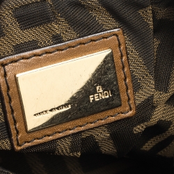 Pre Owned Fendi Multicolor Stripe Canvas and Leather Mini Chef Hobo