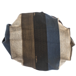 Pre Owned Fendi Multicolor Stripe Canvas and Leather Mini Chef Hobo