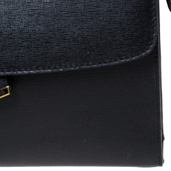 Pre Owned Fendi Black Textured Leather Small Demi Jour Top Handle Bag