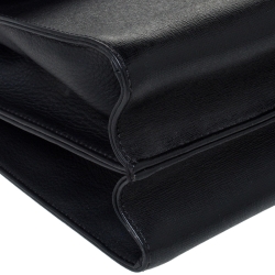 Pre Owned Fendi Black Textured Leather Small Demi Jour Top Handle Bag