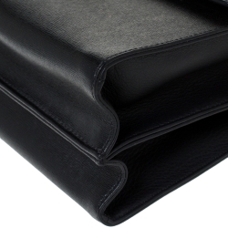 Pre Owned Fendi Black Textured Leather Small Demi Jour Top Handle Bag