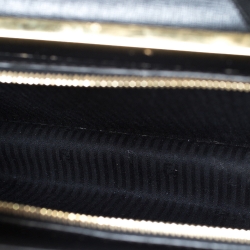 Pre Owned Fendi Black Textured Leather Small Demi Jour Top Handle Bag