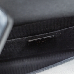 Pre Owned Fendi Black Textured Leather Small Demi Jour Top Handle Bag