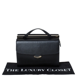 Pre Owned Fendi Black Textured Leather Small Demi Jour Top Handle Bag