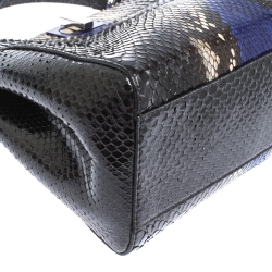 Pre Owned Fendi Multicolor Python Mini Peekaboo Bag