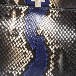 Pre Owned Fendi Multicolor Python Mini Peekaboo Bag