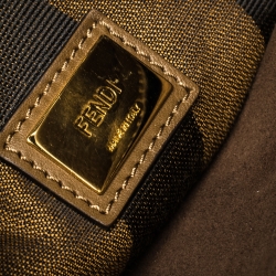 Pre Owned Fendi Brown Leather Medium Peekaboo Top Handle Bag