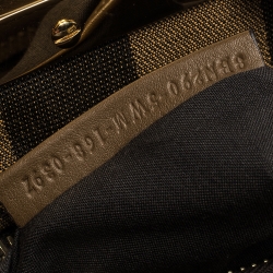 Pre Owned Fendi Brown Leather Medium Peekaboo Top Handle Bag