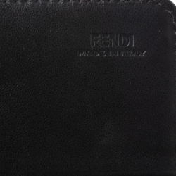مملوكة مسبقًا Fendi Black Leather Studded Wallet On Chain