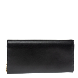 مملوكة مسبقًا Fendi Black Leather Studded Wallet On Chain