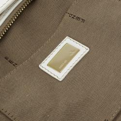 Pre Owned Fendi Zucchino Canvas Front Pocket Hobo Bag