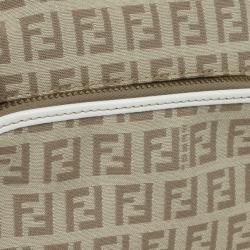 Pre Owned Fendi Zucchino Canvas Front Pocket Hobo Bag
