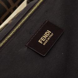 Fendi Brown Zucca Canvas Maxi Baguette Flap Shoulder Bag