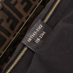 Fendi Brown Zucca Canvas Maxi Baguette Flap Shoulder Bag