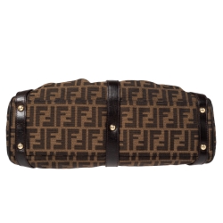 Pre Owned Fendi Tobacco Zucca Canvas and Leather Medium Magic Shoulder Bag