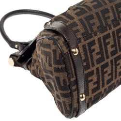 Pre Owned Fendi Tobacco Zucca Canvas and Leather Medium Magic Shoulder Bag