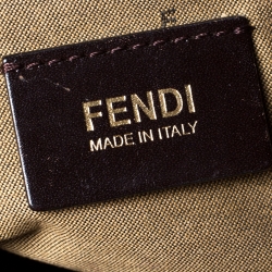 Pre Owned Fendi Tobacco Zucca Canvas and Leather Logo Charm Shoulder Bag