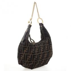 Pre Owned Fendi Zucca Chef Chain Link Hobo