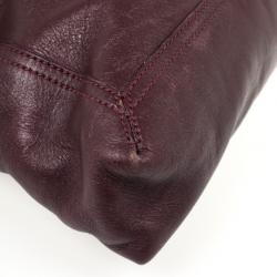 Pre Owned Fendi Maroon Maxi Borsa Vitello Baguette Shoulder Bag