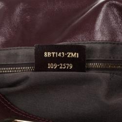 Pre Owned Fendi Maroon Maxi Borsa Vitello Baguette Shoulder Bag