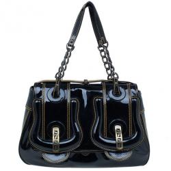 مملوكة مسبقًا Fendi Black Patent Leather B Bag