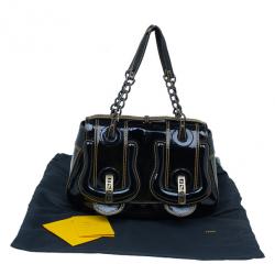 مملوكة مسبقًا Fendi Black Patent Leather B Bag