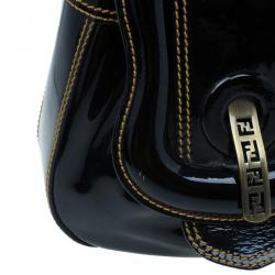 مملوكة مسبقًا Fendi Black Patent Leather B Bag