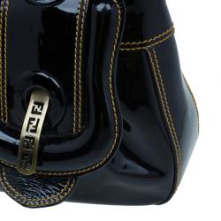 مملوكة مسبقًا Fendi Black Patent Leather B Bag