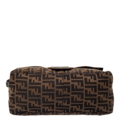 Pre Owned Fendi Tobacco Zucca Canvas and Leather Big Mama Forever Shoulder Bag