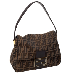 Pre Owned Fendi Tobacco Zucca Canvas and Leather Big Mama Forever Shoulder Bag