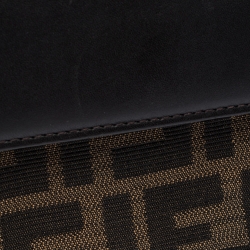 Pre Owned Fendi Tobacco Zucca Canvas and Leather Compact Wallet