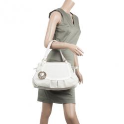 Pre Owned Fendi Cream Zucca Chef Hobo