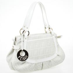 Pre Owned Fendi Cream Zucca Chef Hobo