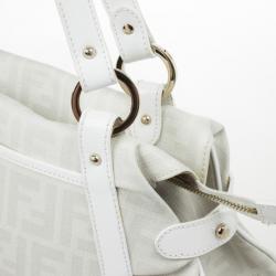 Pre Owned Fendi Cream Zucca Chef Hobo