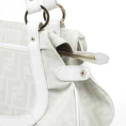 Pre Owned Fendi Cream Zucca Chef Hobo