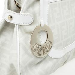Pre Owned Fendi Cream Zucca Chef Hobo