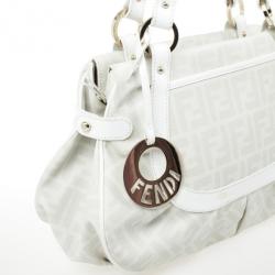 Pre Owned Fendi Cream Zucca Chef Hobo