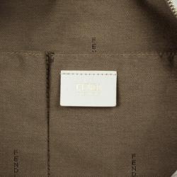 Pre Owned Fendi Cream Zucca Chef Hobo