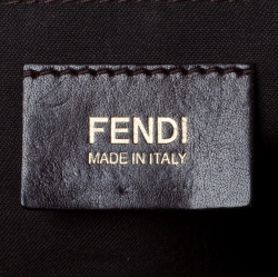 Pre Owned Fendi Tobacco Zucca Canvas and Patent Leather Mia Crossbody Bag