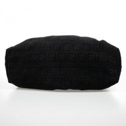 Pre Owned Fendi Large Black Suede Chef Zucca Tote