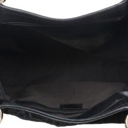 Pre Owned Fendi Large Black Suede Chef Zucca Tote