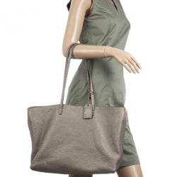 Pre Owned Fendi Grey Leather Selleria Tote