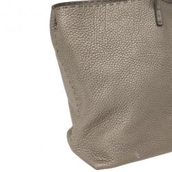 Pre Owned Fendi Grey Leather Selleria Tote