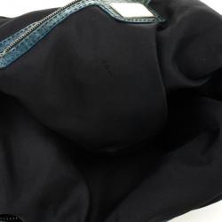 Pre Owned Fendi Blue Printed Wave Hobo