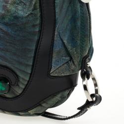 Pre Owned Fendi Blue Printed Wave Hobo