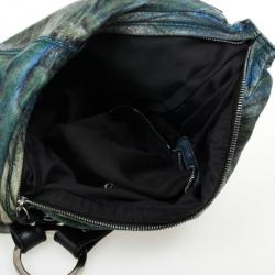 Pre Owned Fendi Blue Printed Wave Hobo
