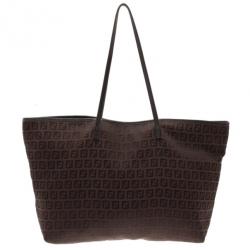 Pre Owned Fendi Brown Zucca Shopper Tote